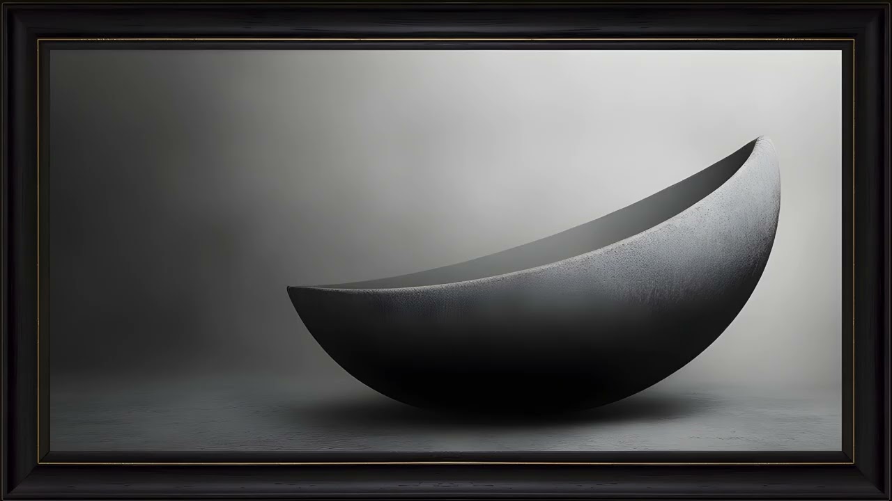 Minimalist Abstract Sculpture Modern Monochrome: Framed TV Art Screensaver 4K
