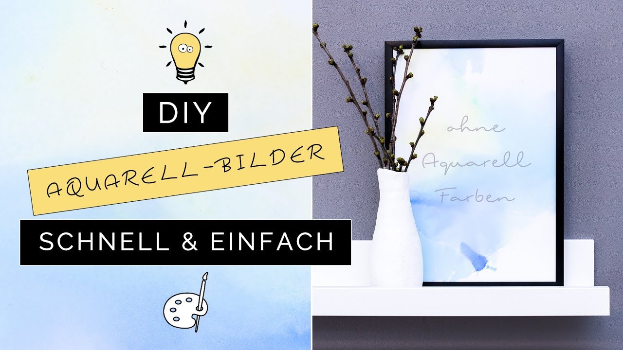 Aquarell-Bilder malen ohne Aquarellfarben | DIY Deko mit abstrakter Kunst & Aquarell Trick