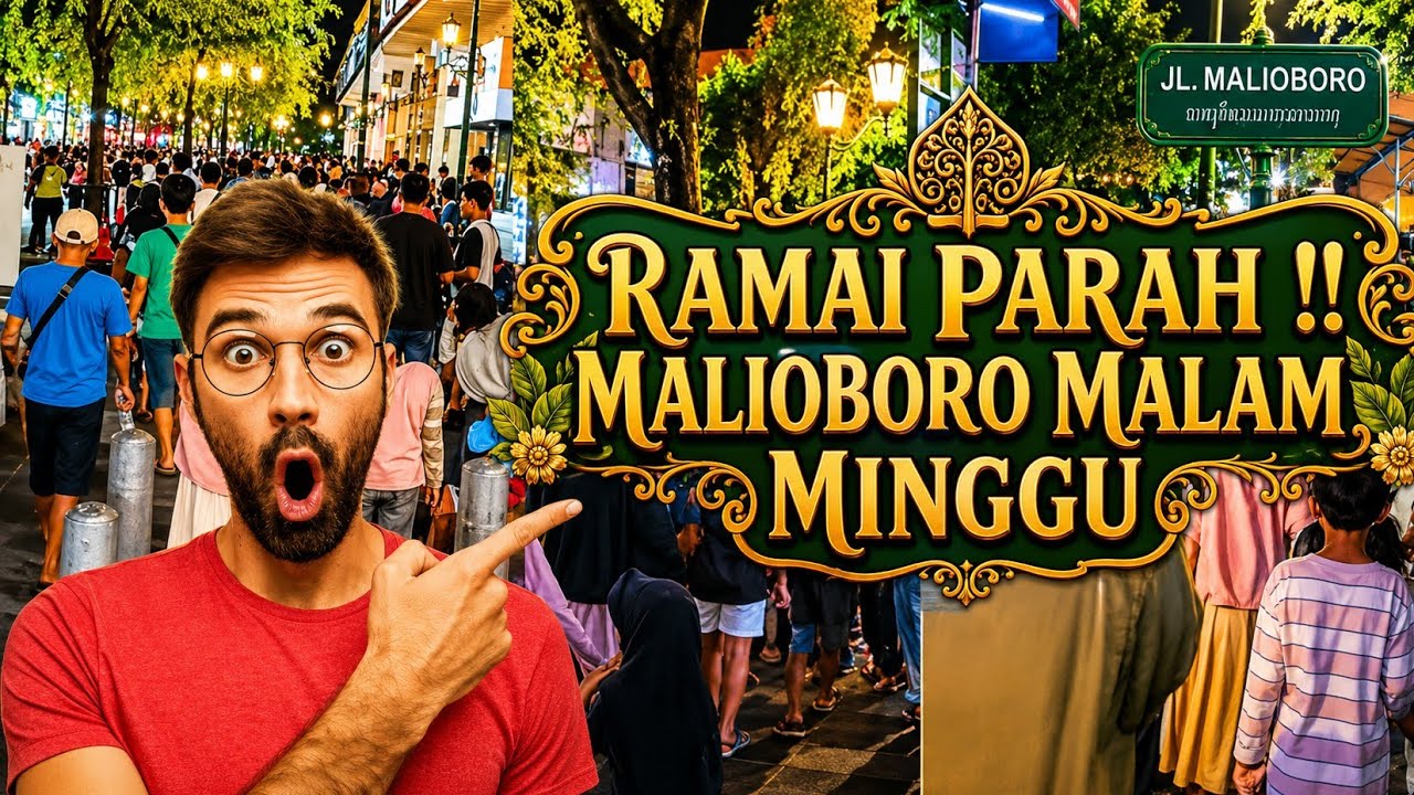 “Malioboro Malam Minggu Ramai Banget! Pedestrian Penuh Pengunjung”#malioboro 