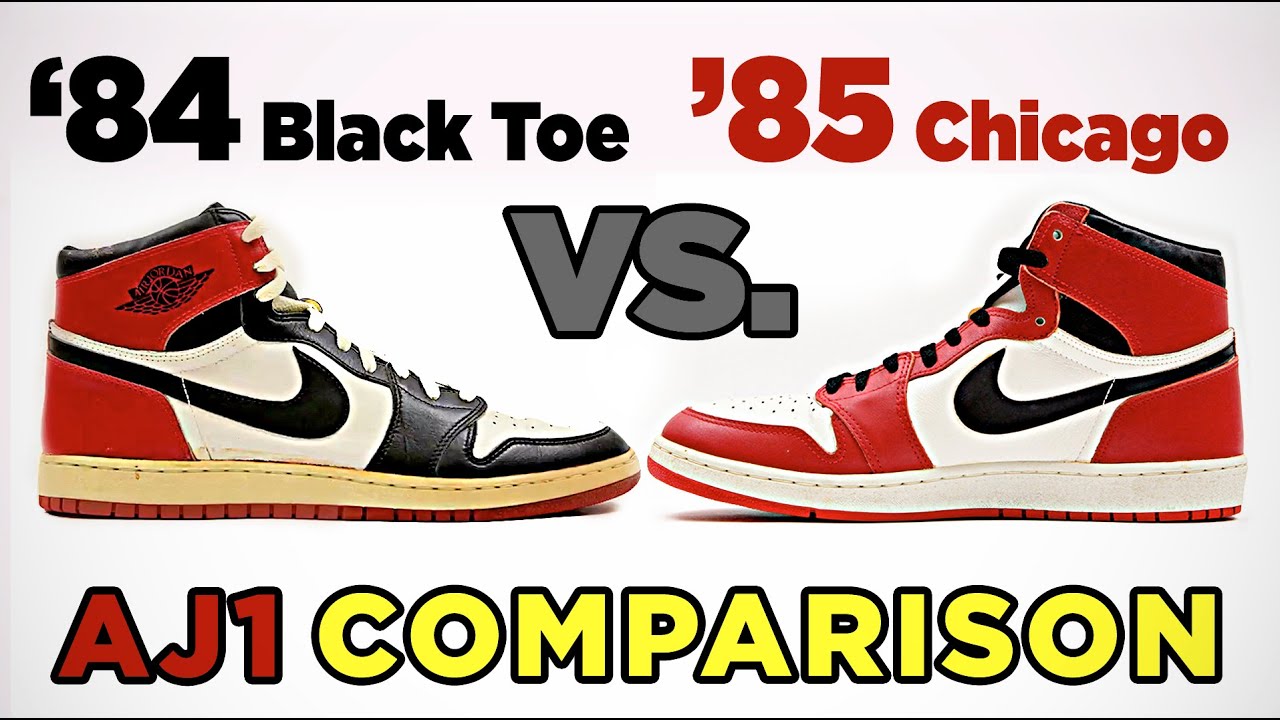 1984 Black Toe PE vs. 1985 AJ1 Chicago PE - Comparison