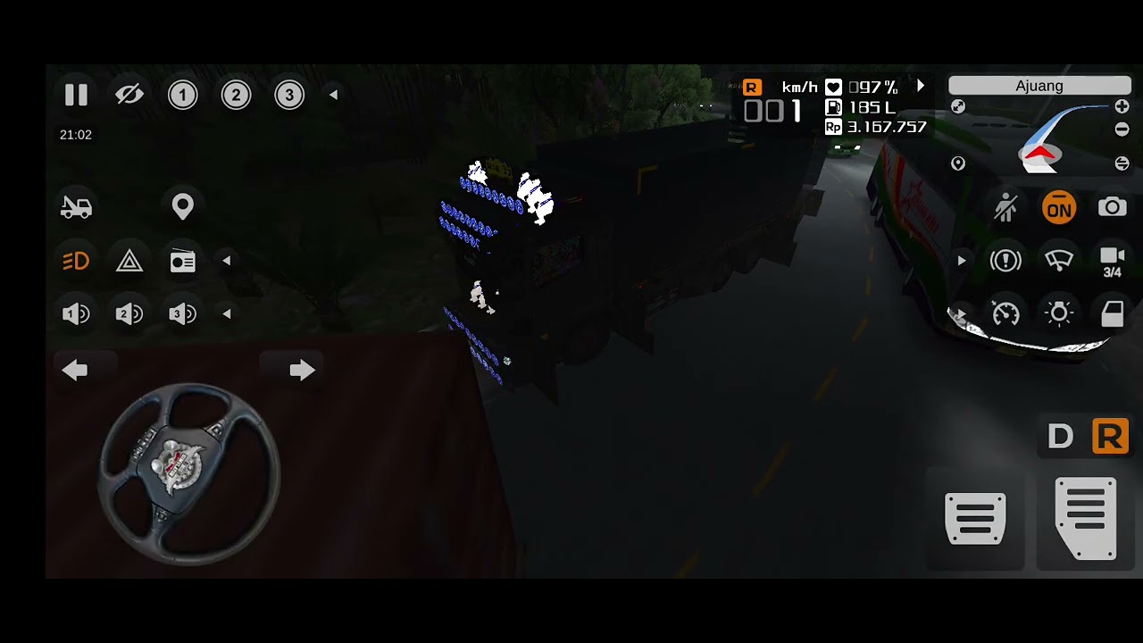 เจอรถขวางถนนจนต้องเลี่ยงเข้าปั้มน้ำมัน BUSSID 