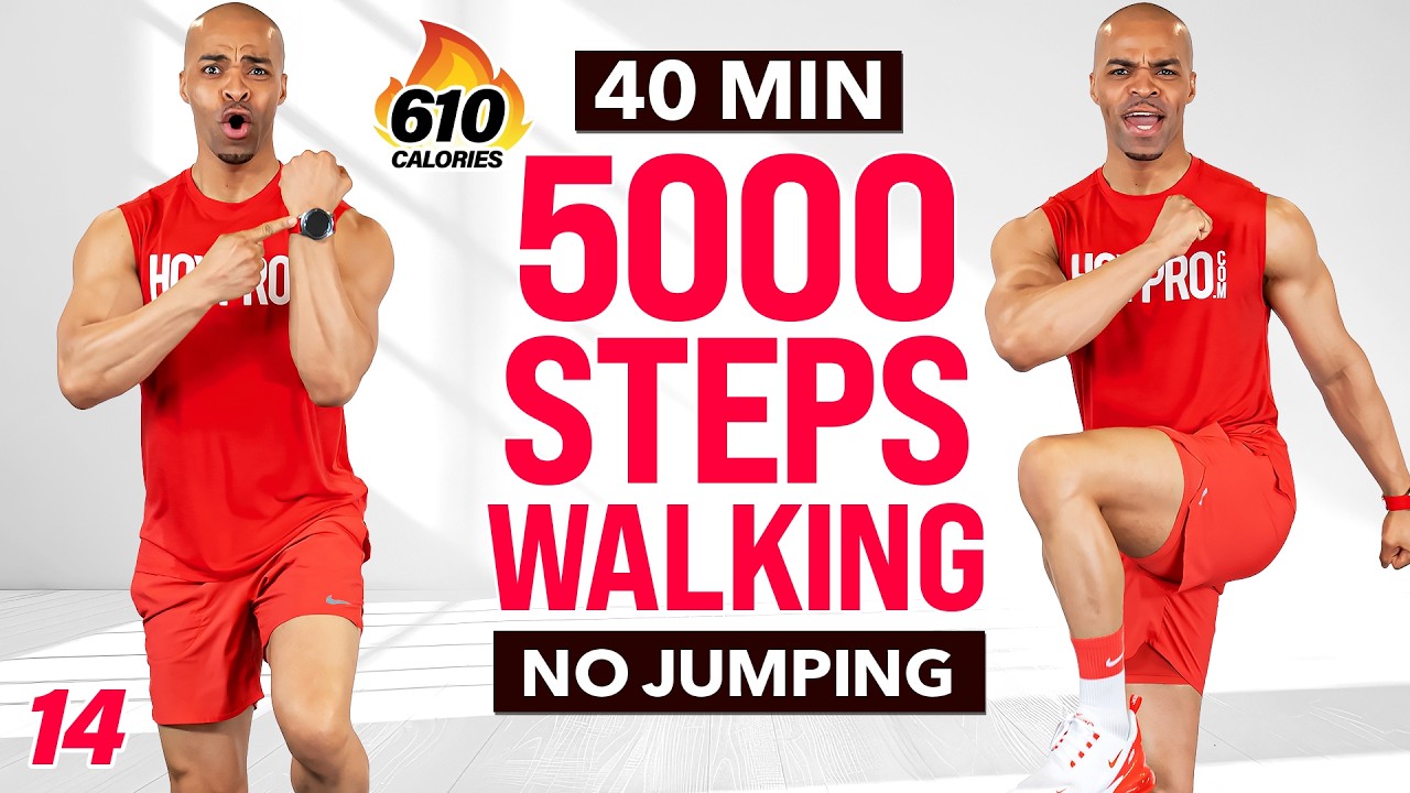 40 MIN 5000 Steps Fat Burning Walking Workout (No Jumping) - WALK Day 14