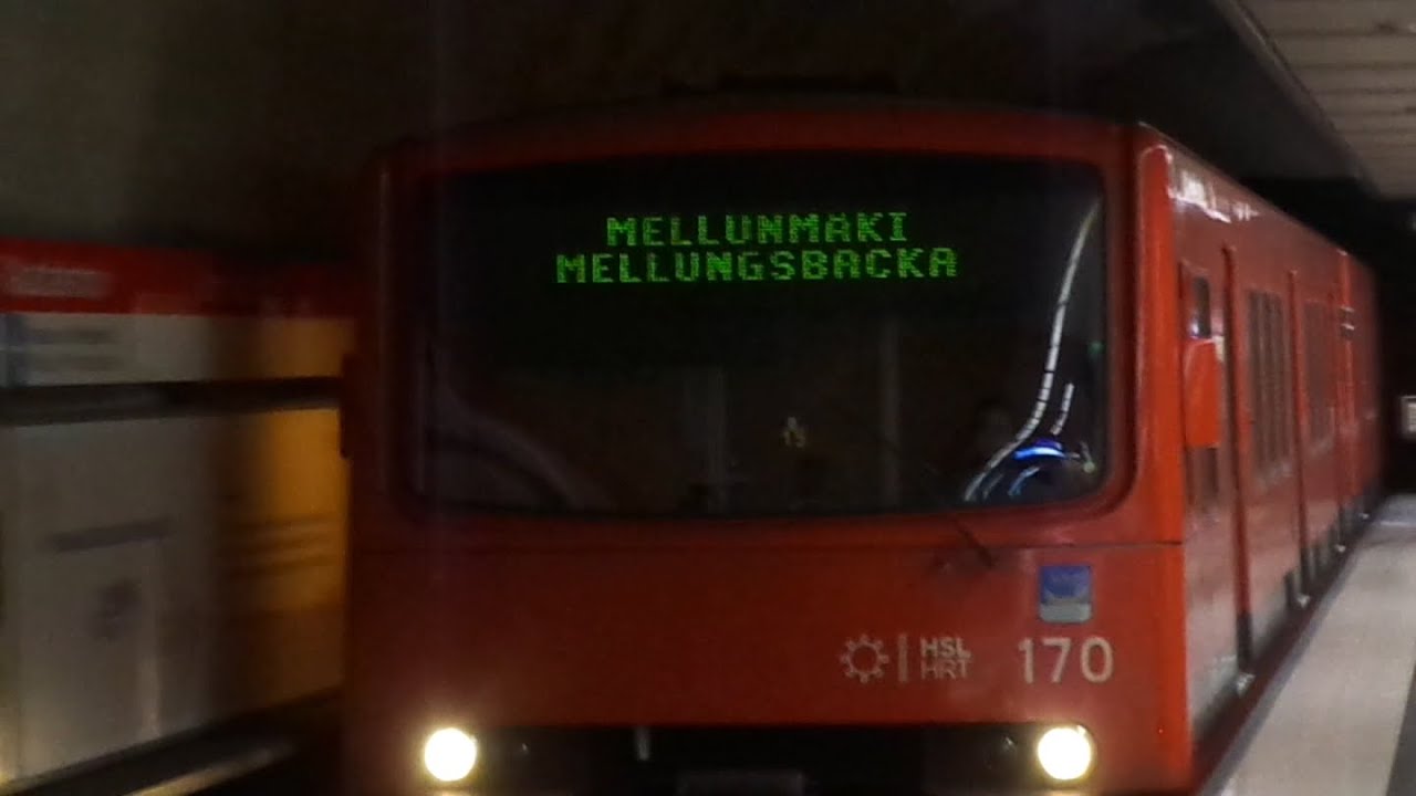 Metro: Rautatientori to Sörnäinen of Helsinki 9-*: Valmet M100 #176 on line to Mellunmäki (27.09.19)