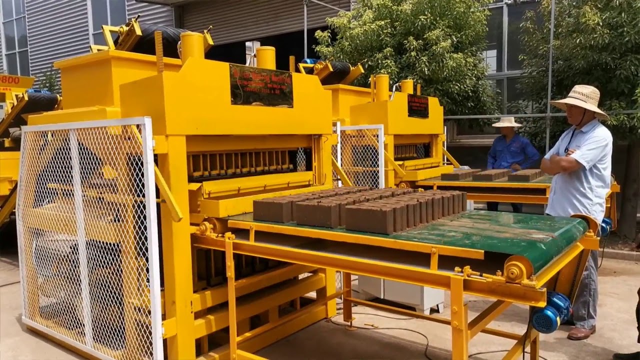CAMBODIA INTERLOCKING SOIL CEMENT BRICK MACHINE 2 SET HBY7-10 COMPRESSED EARTH BLOCK MACHINE