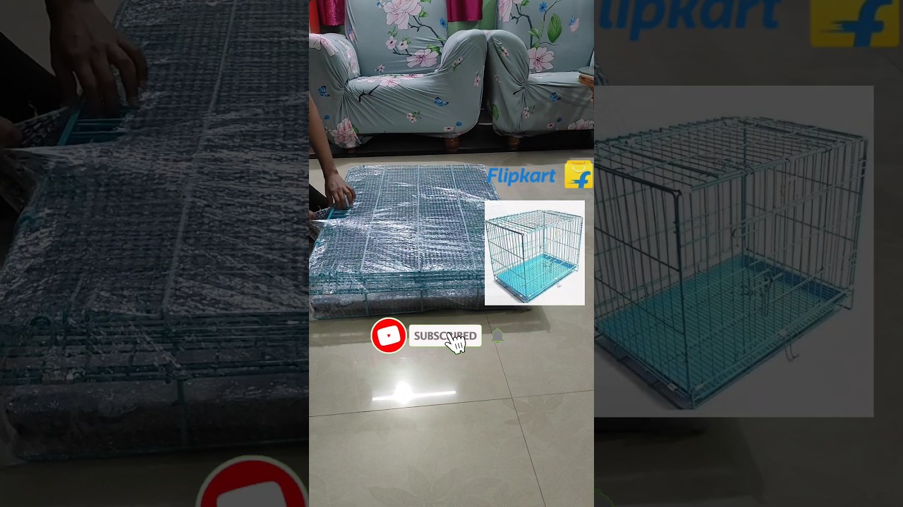 Dog Cage Unboxing With Removable Plastic Tray// #dogcage #unboxing #petlover  #review #viral #pets