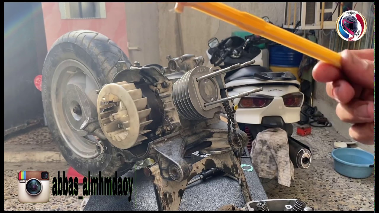 تجفيت الدراجة الناريه هوندا سبيسي حجم 100 cc ( الجزء الثاني )