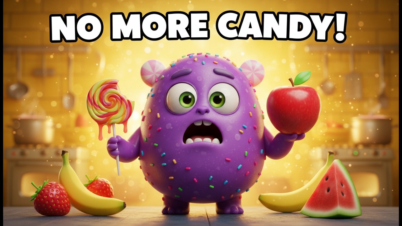 Candy Monster Learns Healthy Eating 🍭 | Magical Kitchen Story for Kids (Ages 4–7)