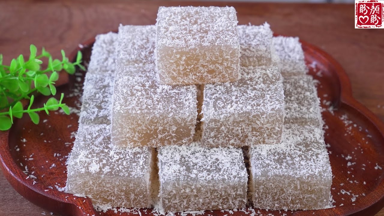 清甜爽口的椰蓉秋梨糕，QQ弹弹的，超好吃！还能清热又润肺！Snow pear Cake。