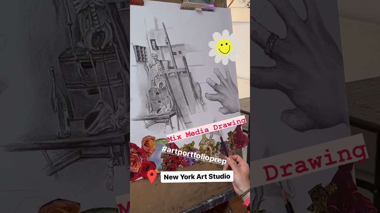 🎨Amazing Mix Media Drawing on going 🎨 Inquire Today: info@nyartstudio.com 📞 Call: 212.279.1622 #art