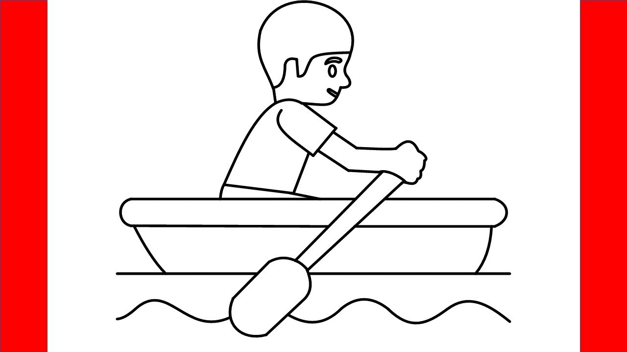 How To Draw Person Rowing Boat Emoji - Step By Step Drawing