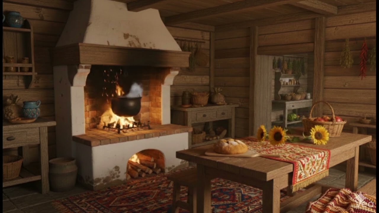 Cottage, village, chickens, geese, Chata, wieś,  kury, gęsi 
