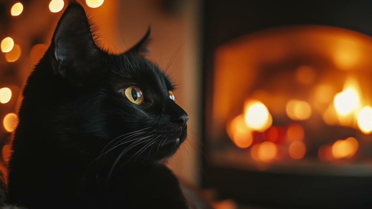 Magical Sleep Meditation | Cozy Tower Common Room | Fireplace & Purring Cat