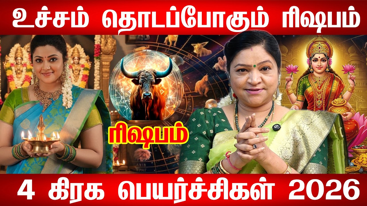 அதிர்ஷ்டம் தேடிவரும் நேரம் - ரிஷபம் பொங்கல் முடிந்து ஆட்டி படைக்கபோகும் 4 கிரகங்கள்! Rishabam 2026