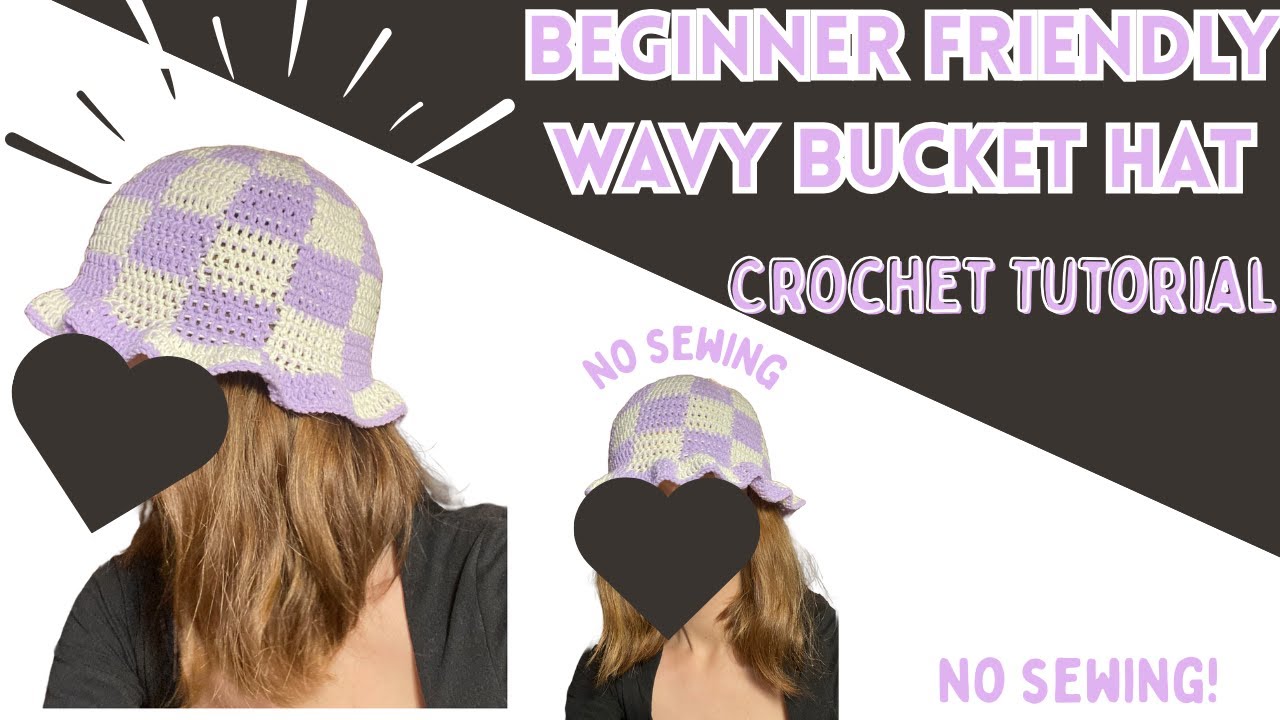 Easy Crochet Wavy Bucket Hat | Checkerboard Pattern Tutorial