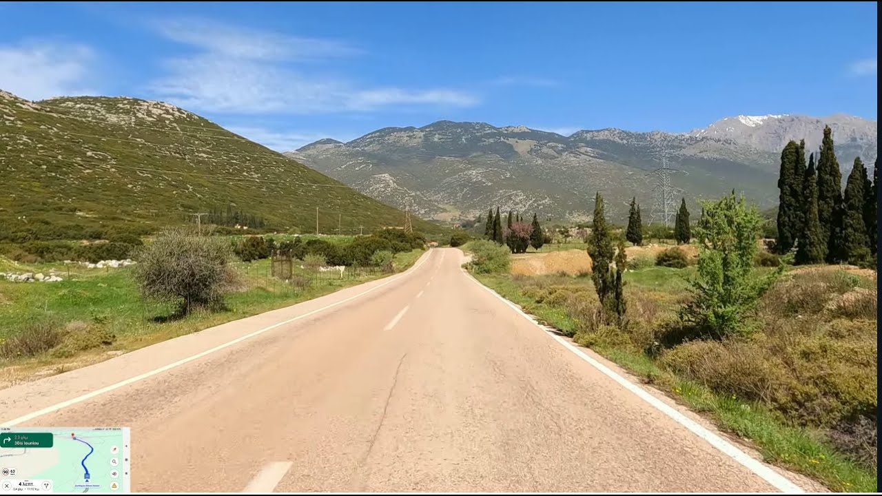 Driving in Greece, from Prodromos (Voiotia) to Distomo