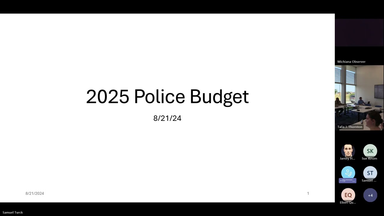 Police Department & Fire Department 2025 Budget Hearing 8/21/2024