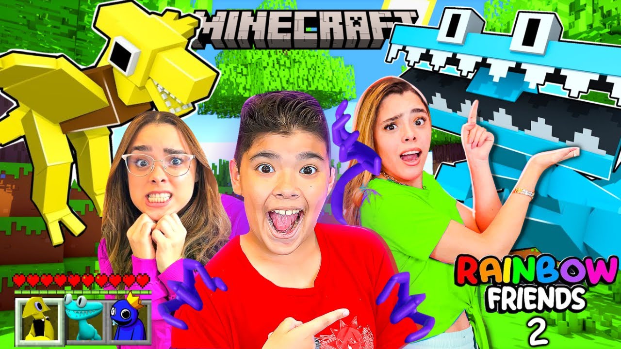 Eu Trollei minhas irmãs com os NOVOS RAINBOW FRIENDS 2 no Minecraft Sobrevivência ! #soporcausa