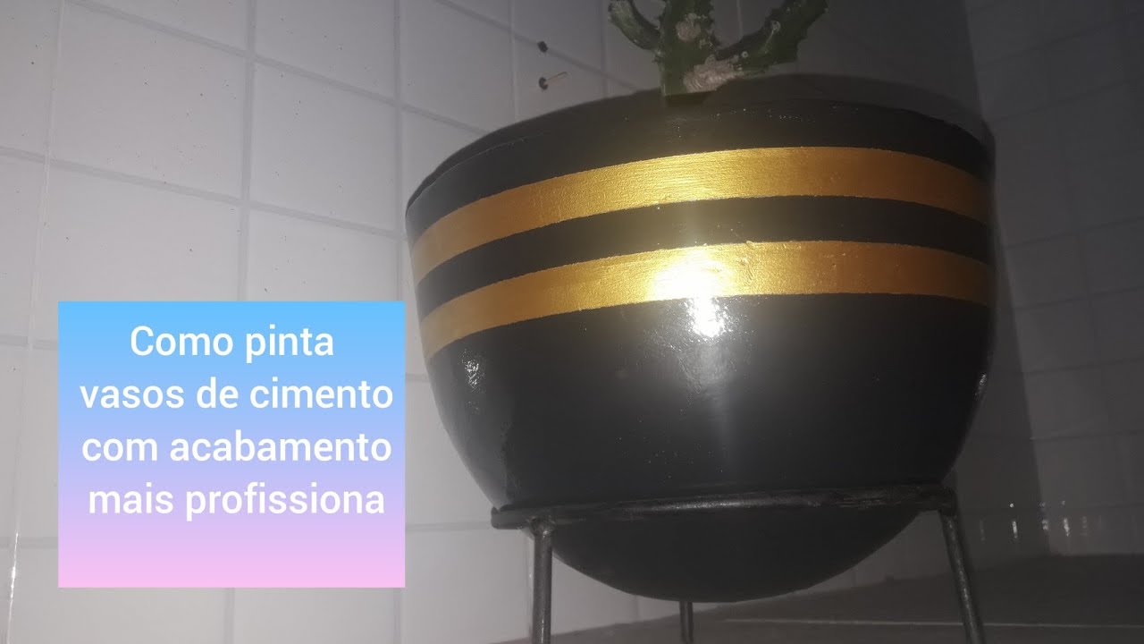 Como pinta vasos de cimento com um acabamento  mais profissional