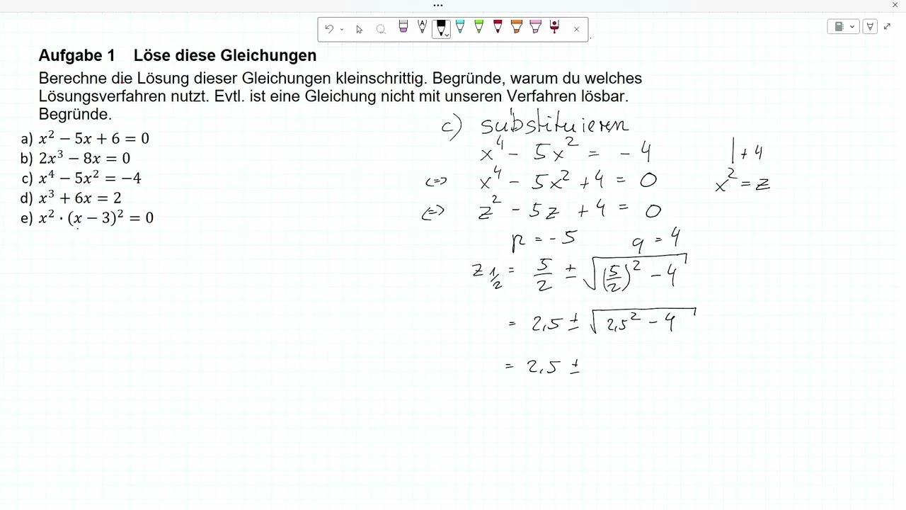 Übung: Gleichungen lösen - LÖSUNG Aufgabe 1