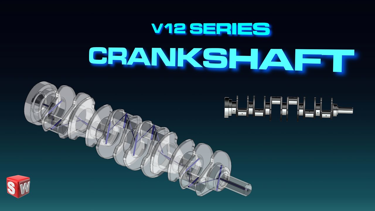 V12 Crankshaft Series | SolidWorks Tutorial - Crankshaft