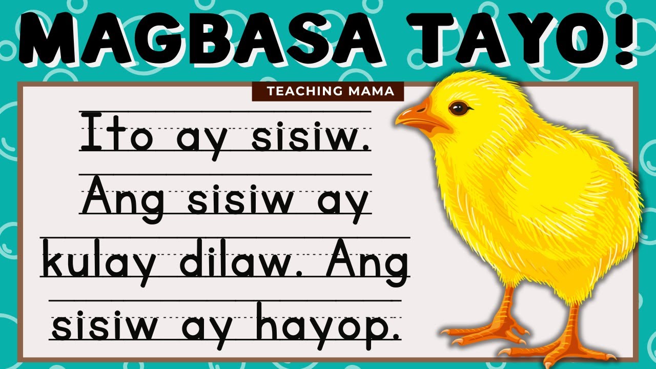 MAGBASA TAYO! | PAGSASANAY SA PAGBASA NG TAGALOG | FILIPINO READING FOR KINDERGARTEN | TEACHING MAMA