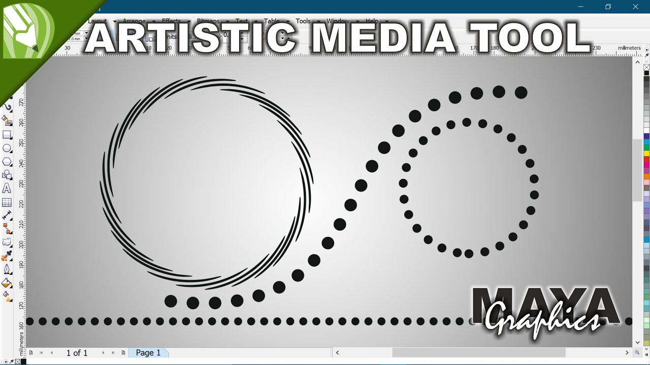 Round doted line using artistic media tool in coreldraw