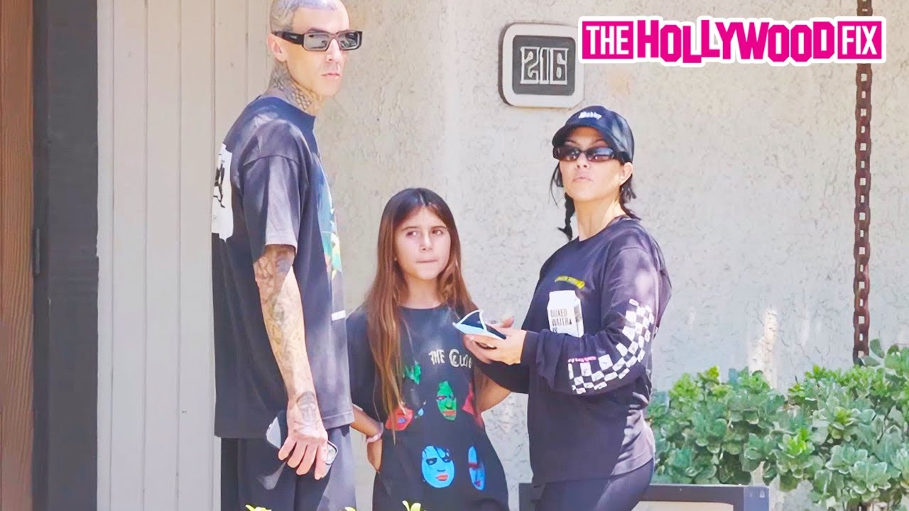 Kourtney Kardashian Gets Mad & Films Paparazzi With Travis Barker & Penelope Disick In Los Angeles