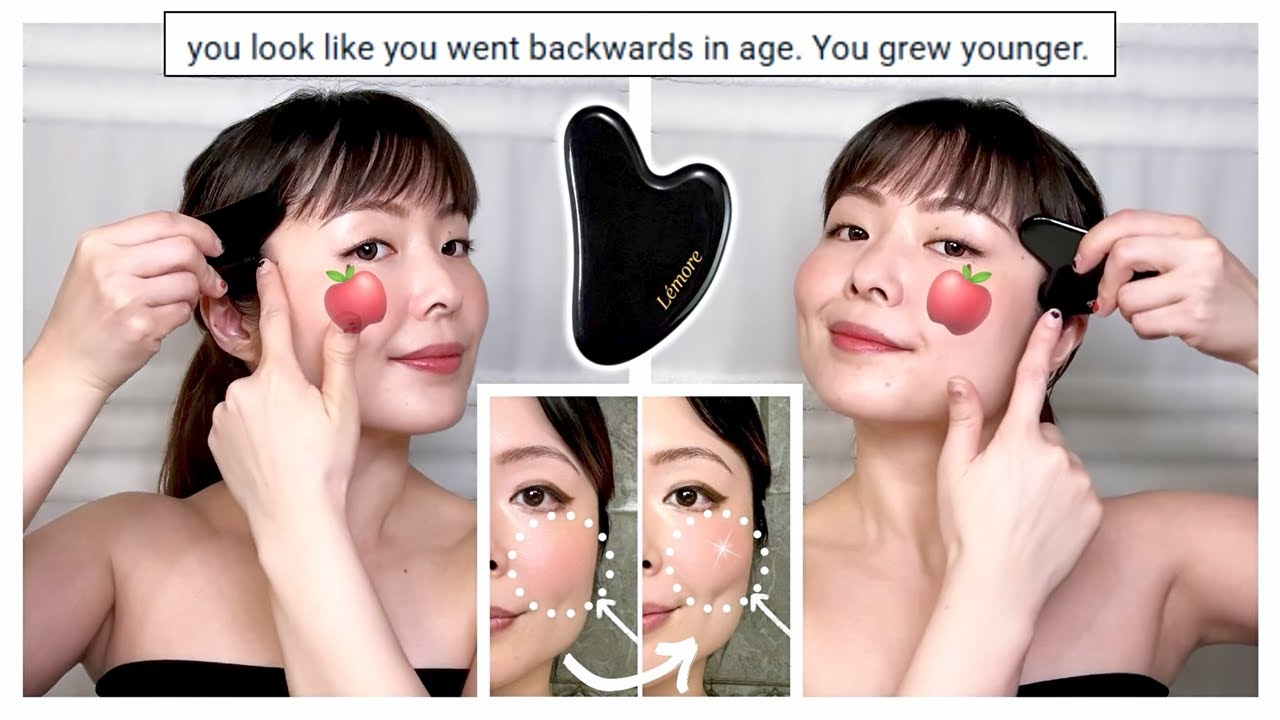 Gua Sha Cheek Lift 🍎 Instantly Plump & Lift Saggy Cheeks Naturally ⬆️ Anti-Aging Massage