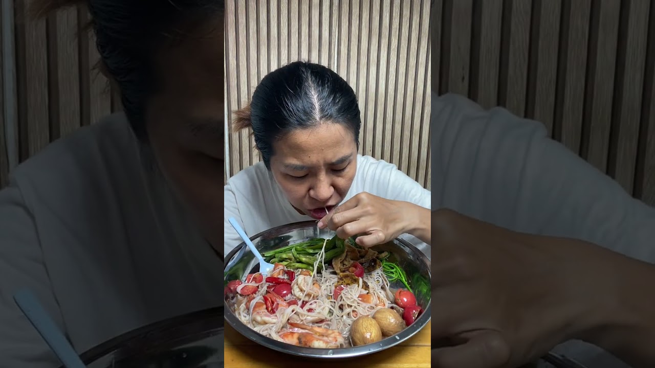 ตำซั่วขนมจีนใส่กุ้ง #กินได้กินดีfamily 