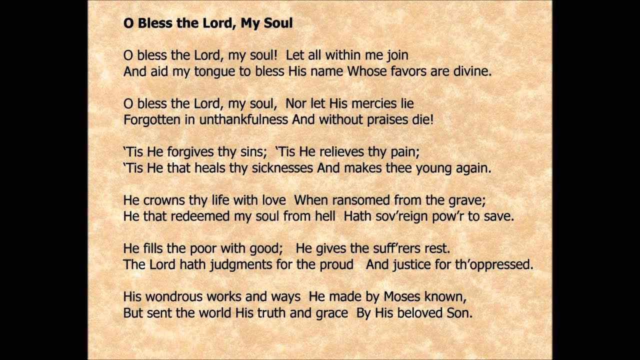O Bless the Lord, My Soul