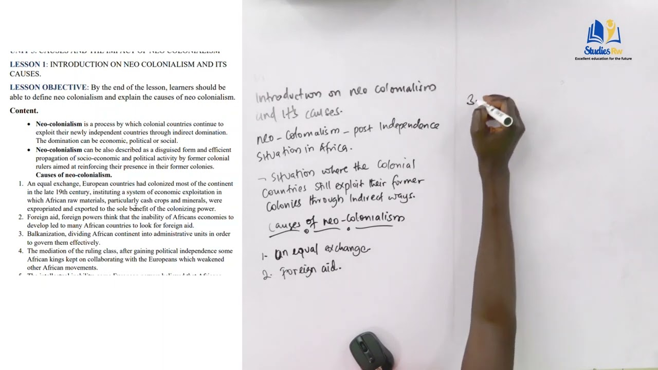 S6 History Unit 05 :Lesson 01: INTRODUCTION ON NEO COLONIALISM AND ITS CAUSES