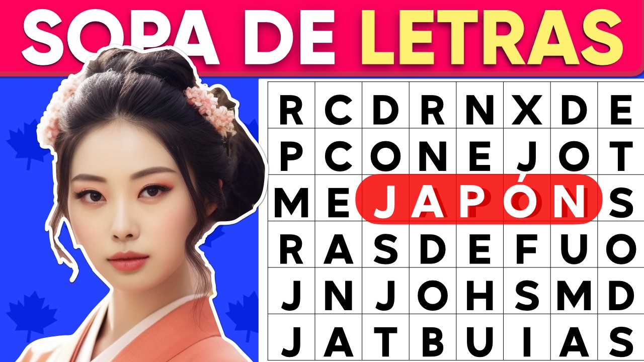 SOPA De LETRAS de JAPÓN"  🇯🇵🍣 Como  Mejorar La CONCENTRACION en Adulto Mayor 🍙 🐼