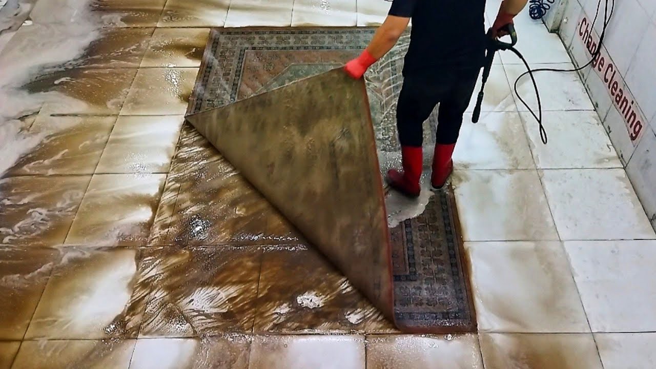 Full performing dirty carpet cleaning ASMR