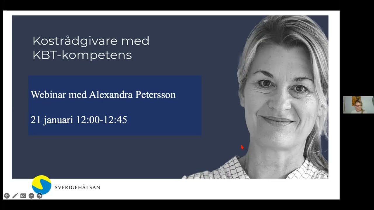 Kostrådgivare med KBT-kompetens, webinar med Alexandra Petersson den 21 januari 2026.
