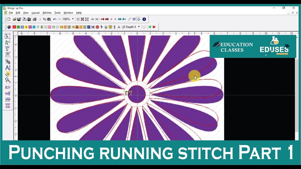 How to Punch/Draw running stitch Part 1