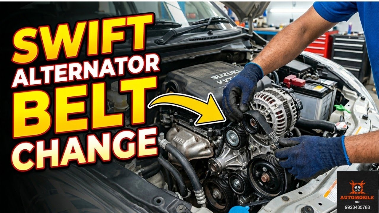 How to change alternator belt - Swift DDIS #automobiletech #mechanic #marutisuzuki