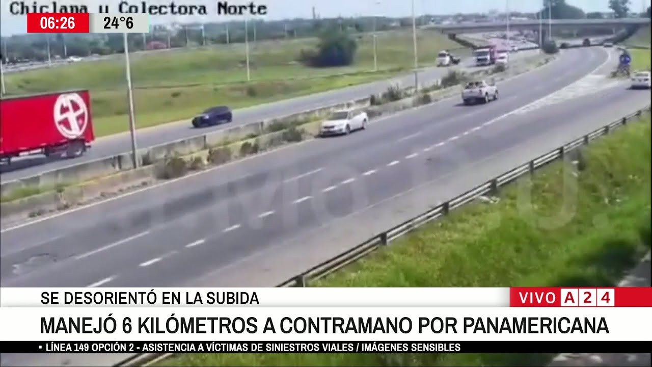 🚨 UNA MUJER CONDUJO 6 KIL&Oacute;METROS EN CONTRAMANO POR PANAMERICANA