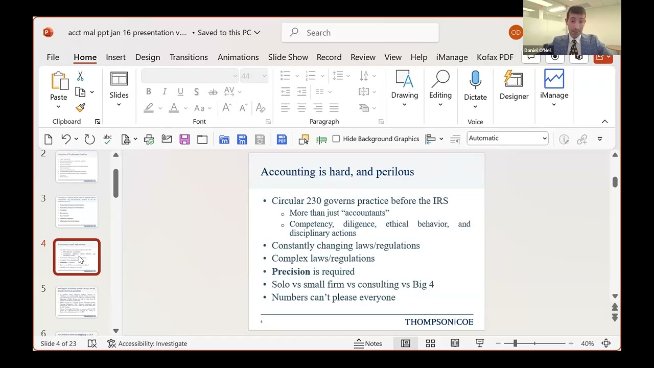 2026 HYLF CLE   Accounting Malpractice Claims & Litigation Update
