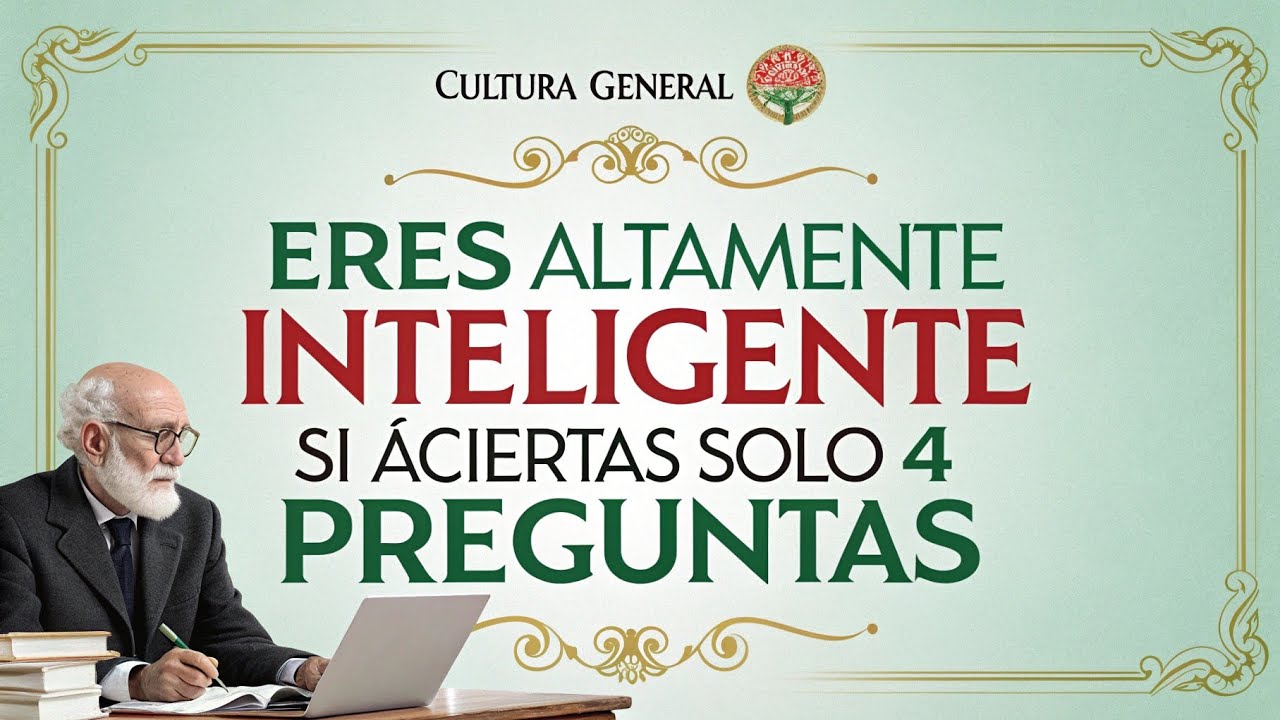¡ERES UN GENIO SI ACIERTAS SOLO 4 RESPUESTAS! | CUESTIONARIO DE CULTURA GENERAL