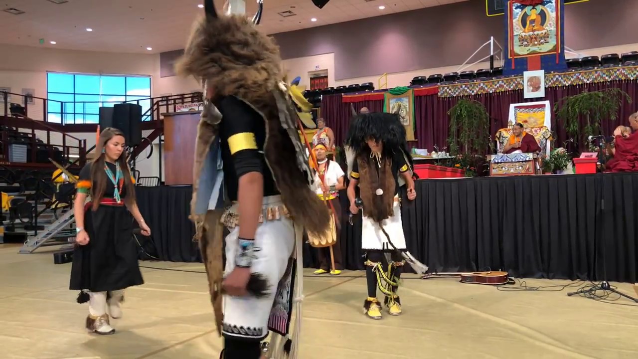 HH Sakya Trichen Rinpoche Cultural Exchange Santa Fe Indian School - Summer Buffalo Dance