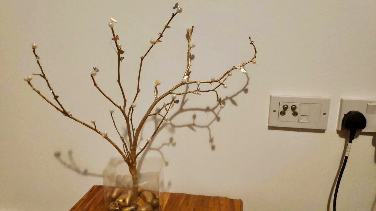 Fairy tree lamp making from tree branches// craft out of waste//Diy home decor