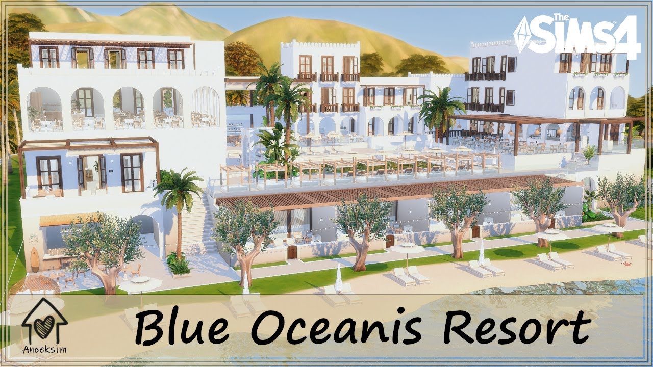 BLUE OCEANIS RESORT | Sims 4 | Stop Motion Build + CC list