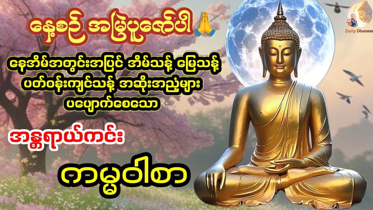 ✨🌷အိမ်သန့် မြေသန့် ပတ်ဝန်းကျင်သန့် အန္တရာယ်ကင်းကမ္မဝါစာ🌷✨🙏နေ့စဉ်မပျက် ပူဇော်ပါ #buddhistmeditation 
