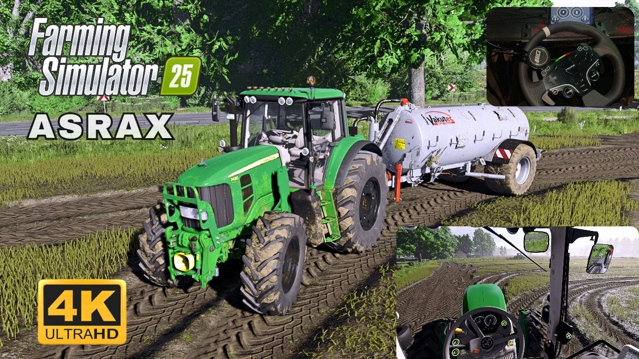 FS25 | 🌾 Realistic Slurry Spreading | John Deere 7430 | Moza R3 Gameplay (fs25 reshade)
