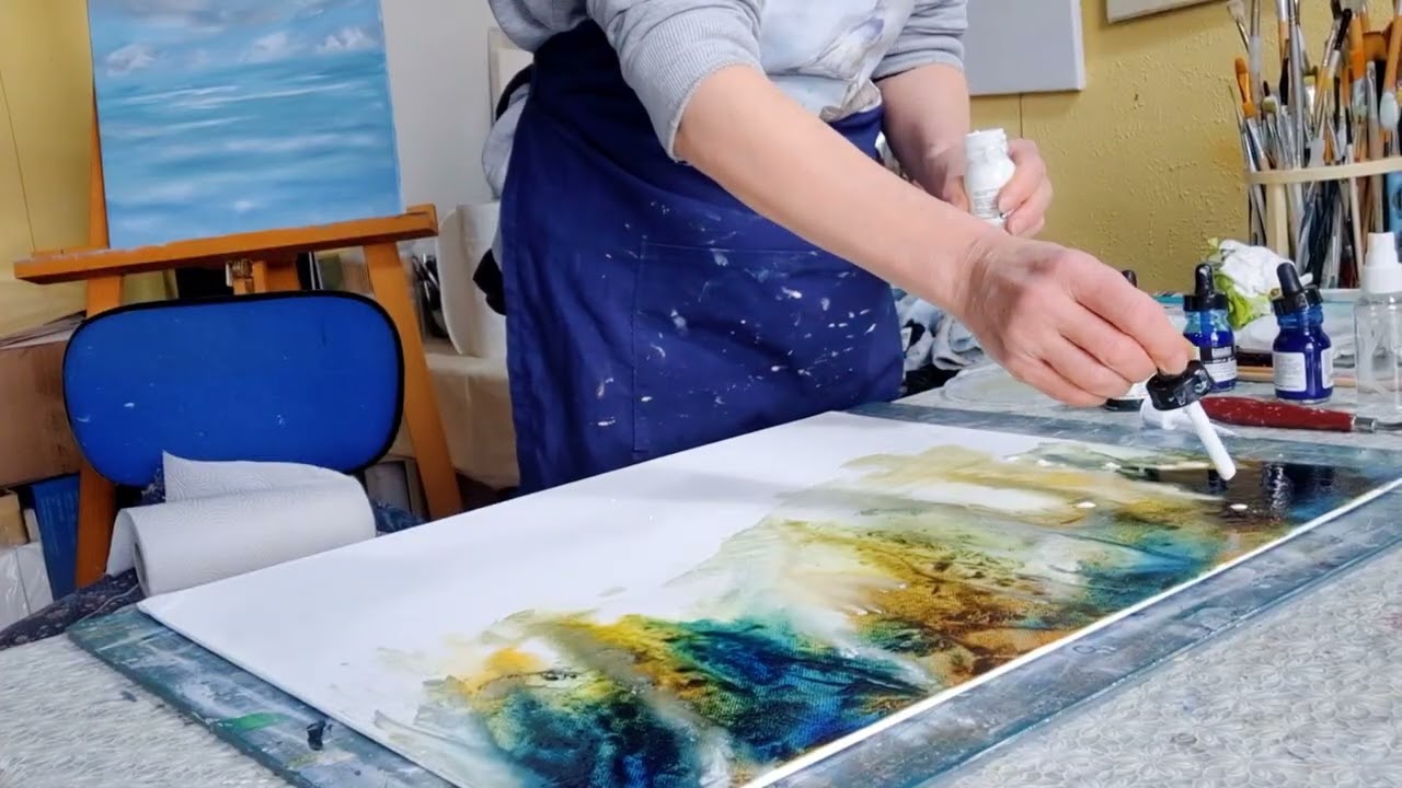 Challenge Your Perspective - And Me! Abstract Acrylic Upside-down Painting!😃 #abstract #acrylicinks