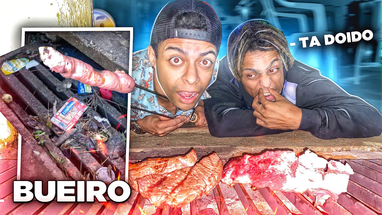 FIZ UM CHURRASCO NO BUEIRO E COMI🤮 #DESAFIO
