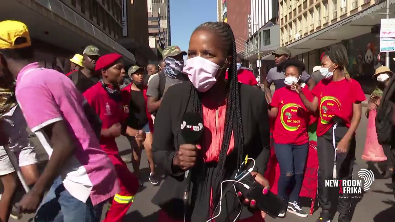 Wits and Central Johannesburg TVET College students currently protesting and closing down businesses