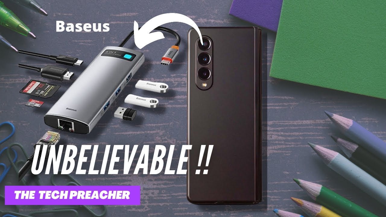 Galaxy Z Fold 3 Complete Setup | Baseus 8-in-1 USB C Hub Docking Station
