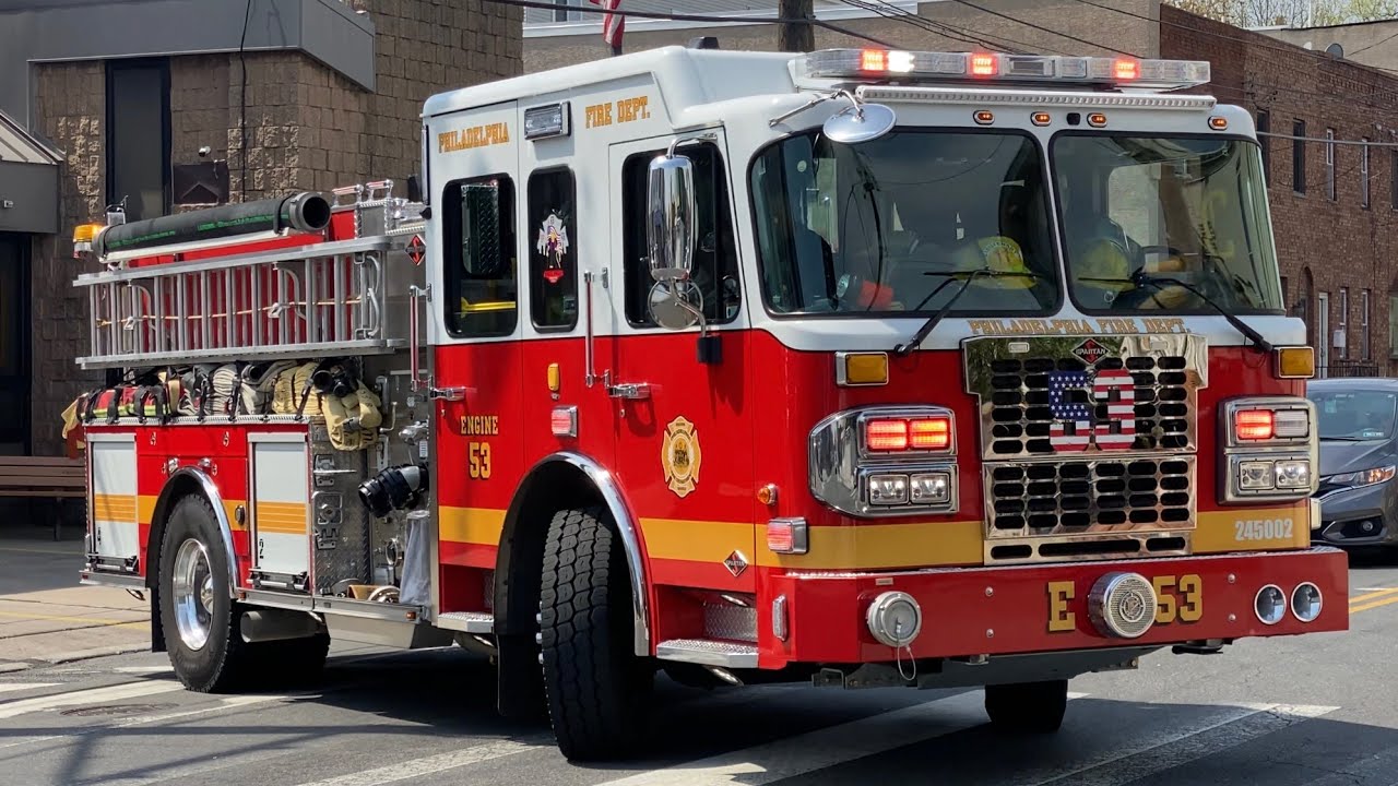 ⁴ᴷ Philadelphia Fire Department *** New *** Engine 53 Responding { Federal Q + Horn }