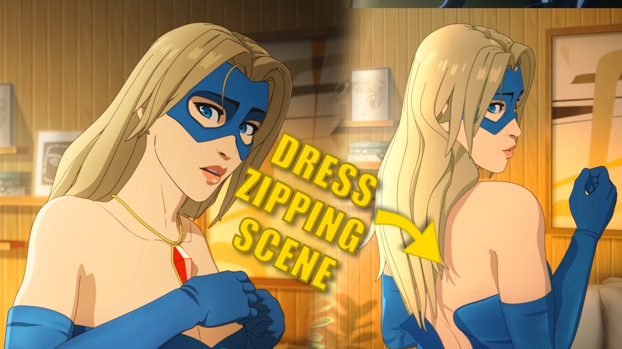 Роберт застегивает блейзер на платье блондинки и оценивает её – Dispatch, эпизод 4